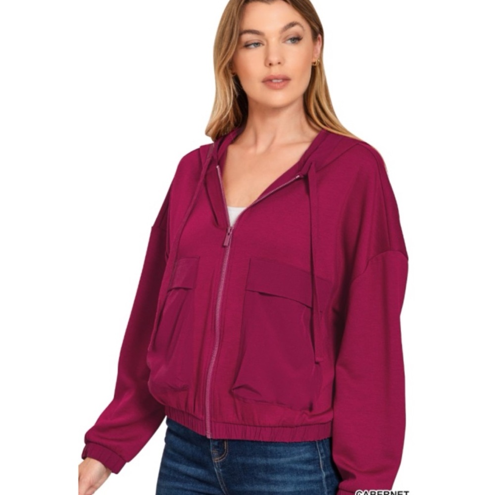 Womens Cabernet Zip-Front Hoodie Jacket - Picture 1 of 3